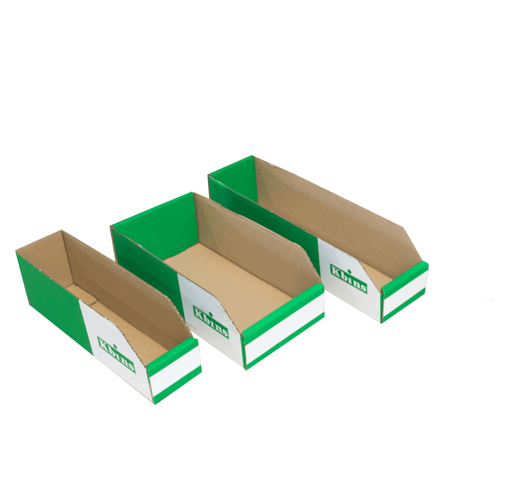 Cardboard small parts storage bins